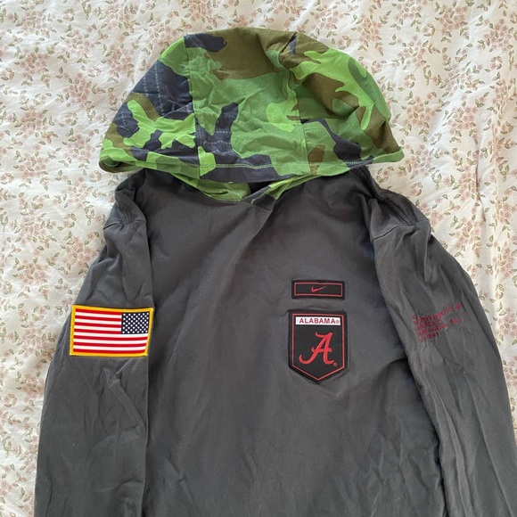 Nike Alabama Light Hoodie Gray with Camo Hood Size M - Picture 2 of 12
